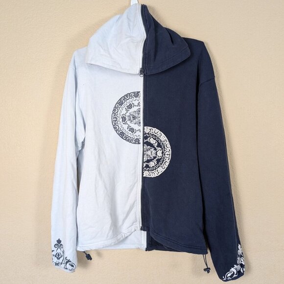 Microsoft Yin and Yang Zip up Hoodie Navy White Unisex US L Promotional - Picture 1 of 14